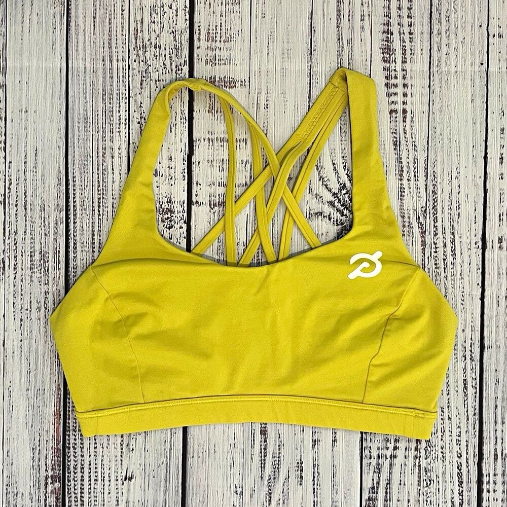 Lululemon x Peloton Free To Be Serene Bra Size 6 Yellow Strappy Sports Bra
